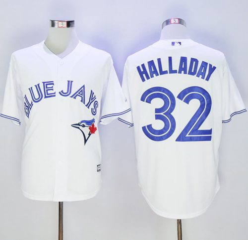 Blue Jays #32 Roy Halladay White New Cool Base Stitched MLB Jersey - Click Image to Close